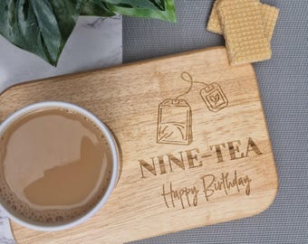 Ninetieth Birthday Present, Tea and Biscuit Serving Board, 90th Birthday Gift, Present For Friend, Tea Lover, Big 90, Grandma, Nana, Aunt
