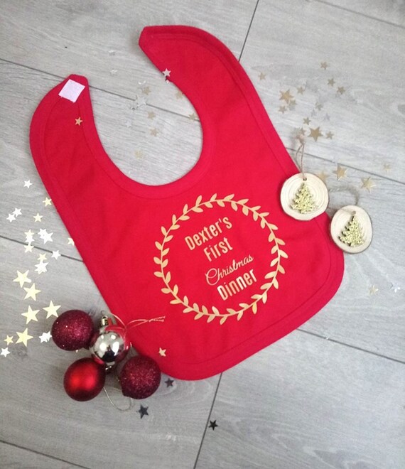 first christmas dinner bib