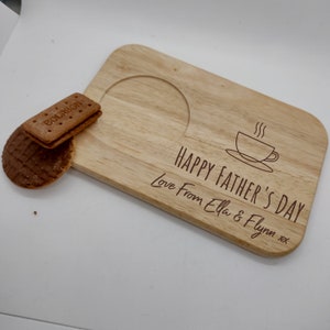 Regalo personalizado de la tabla de servicio de madera del Día del Padre, Té y Galletas Presentes, Pastel de Café