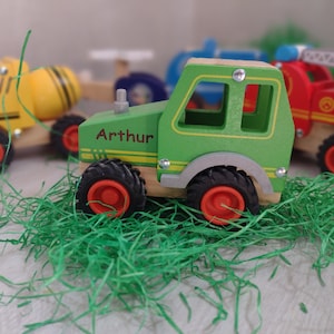 Personalised wooden Tractor Toy, Farm Gift, 1st Christmas, christening Present, Farm Vehicle