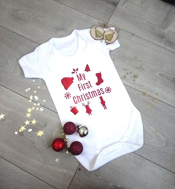 My First Christmas baby Vest babygrow 