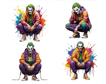 4 Joker image bundle, Joker wearing Nikes, Joker SVG, Joker PNG, Joker bundle, Joker tshirt, Dark knight pics, Dark knight png, hoodie pic