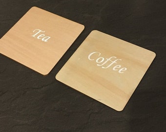 Wooden drinks coasters; tea and coffee drinks mat coaster set