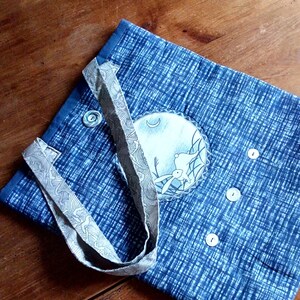 Sac en tissu japonais, lapin, cousu à la main, tissu très joli, sac fourre-tout, tissu kimono