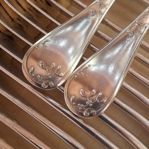 MISTLETOE, Ercuis Gui table forks and spoons, 24 pieces, rare, boxed, vintage French, metal argenté, 12 spoons and 12 forks, festive table