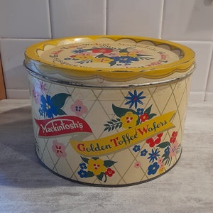 Mackintosh Blechdose, vintage englische Blechdose mit Deckel - distressed, Dekor