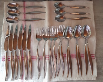 Vintage Godinger Baroque 24 Ct Gold Plated 64 Pce Flatware