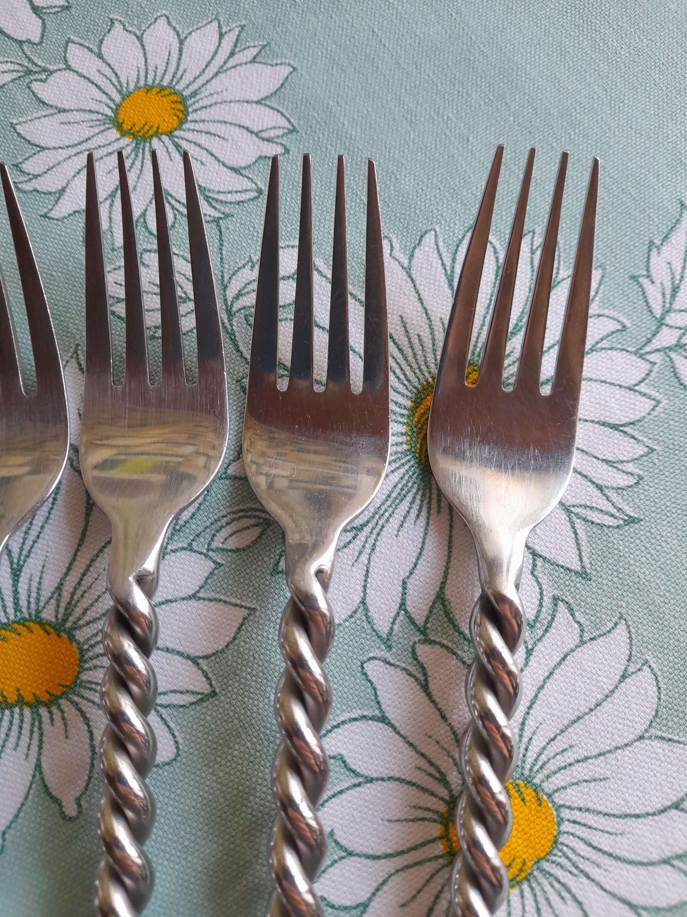 6本のフォーク - テーブルフォーク、フランスのカトラリー - 金属製