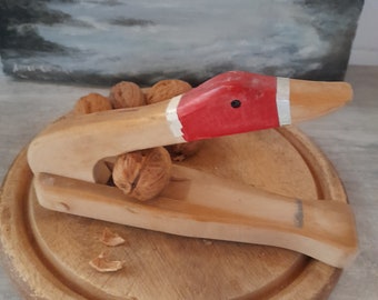 Casse-noix de canard, casse noix - casse-noix vintage Français - ustensile de cuisine traditionnel Français vintage, en bois peint fait maison