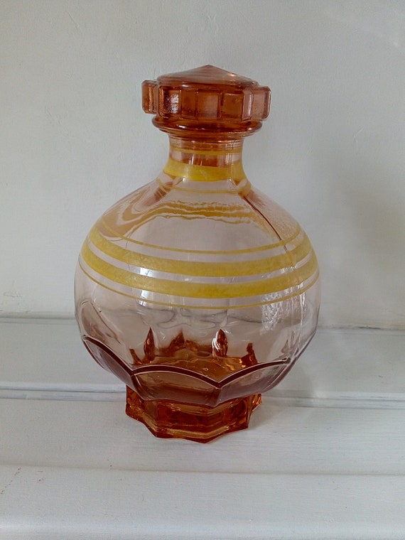 Kitchen & Dining Home & Living Vintage rose glass liqueur set French