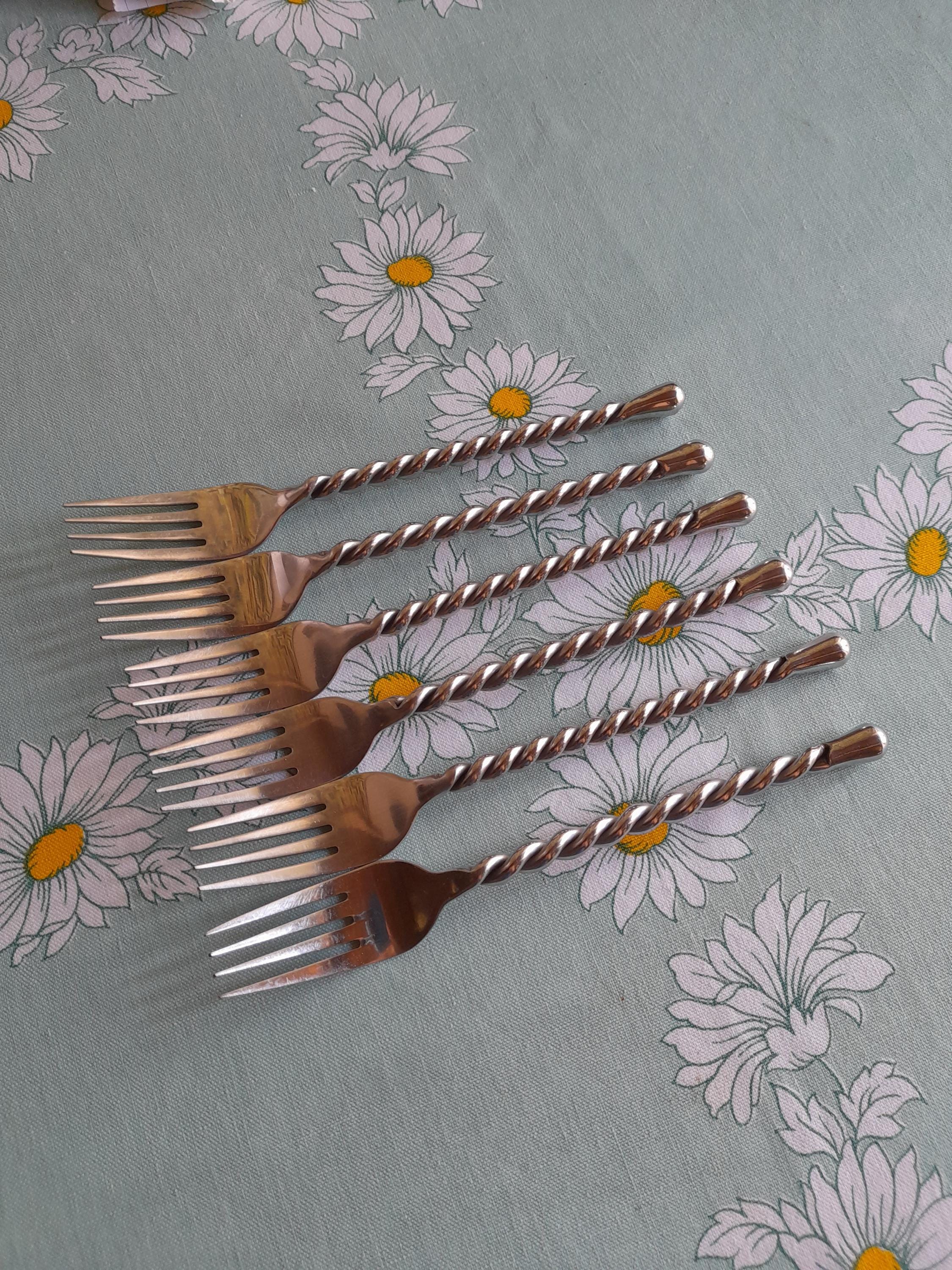 6本のフォーク - テーブルフォーク、フランスのカトラリー - 金属製