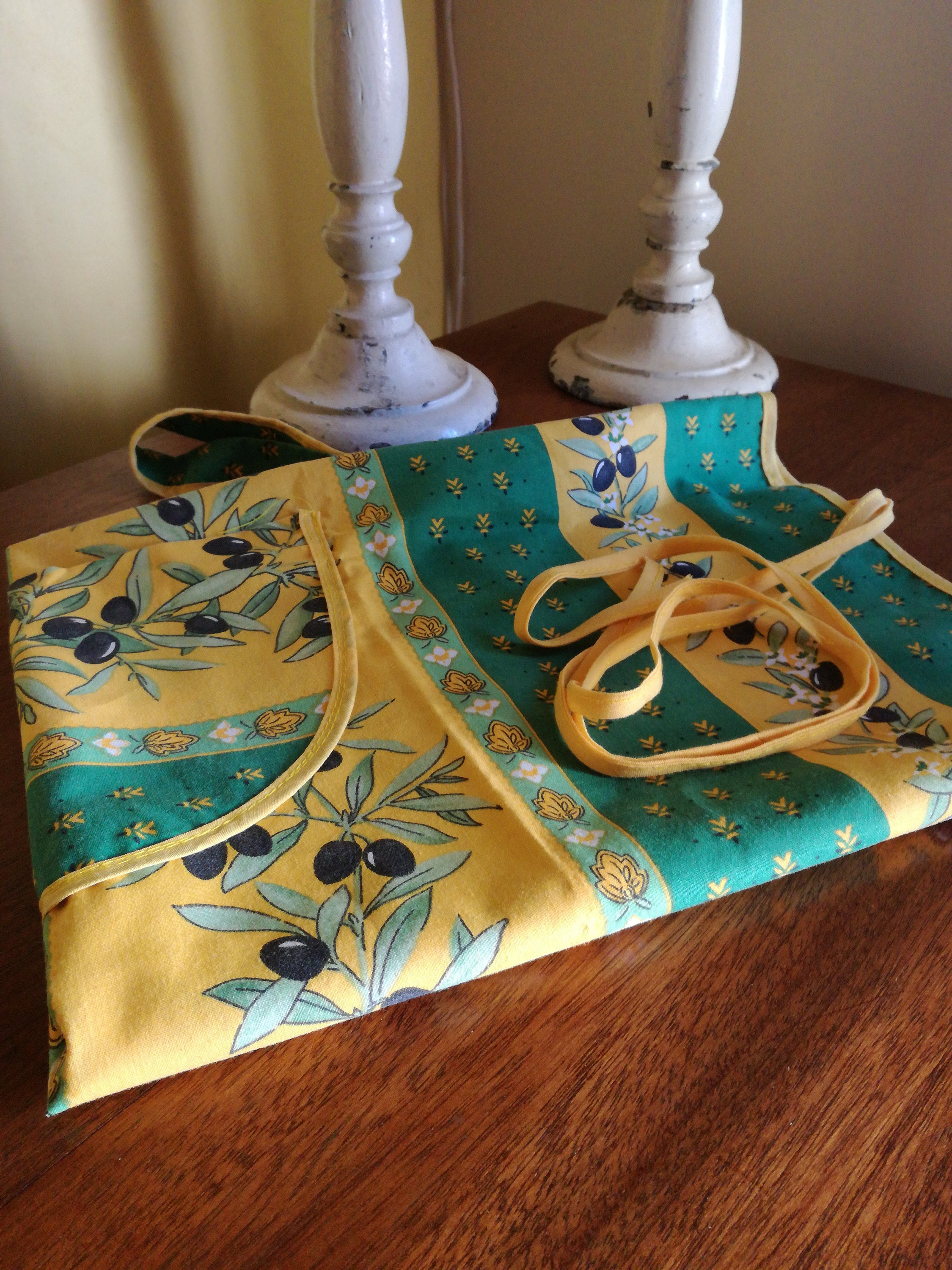 Français Tablier Provençal - Motifs Traditionnels, Provence, Décor Sud de La France Poly Coton Tabli