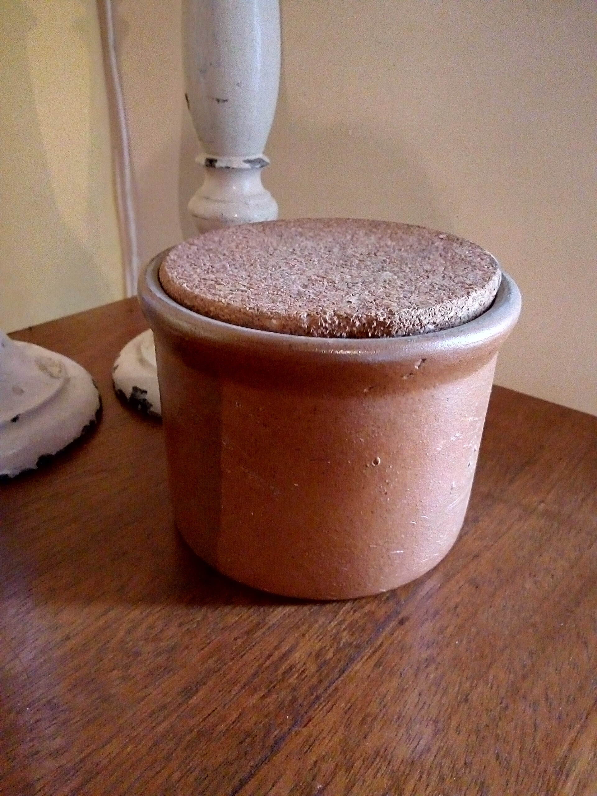 Pot Grès avec Couvercle en Liège - Pot à Français Confiture ou Récipient de Cuisine Pot