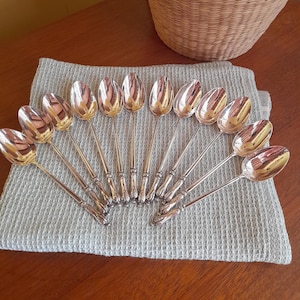 Twelve pretty Boulenger coffee spoons - Vintage French set of tea/coffee spoons, stamped, cutlery