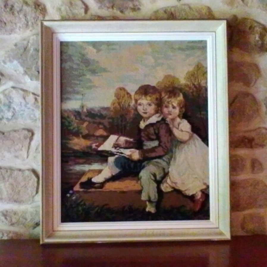 Tapisserie - d'après The Bowden Children de John Hoppner Une Tapisserie en Bois Encadrée Non Vitrée-
