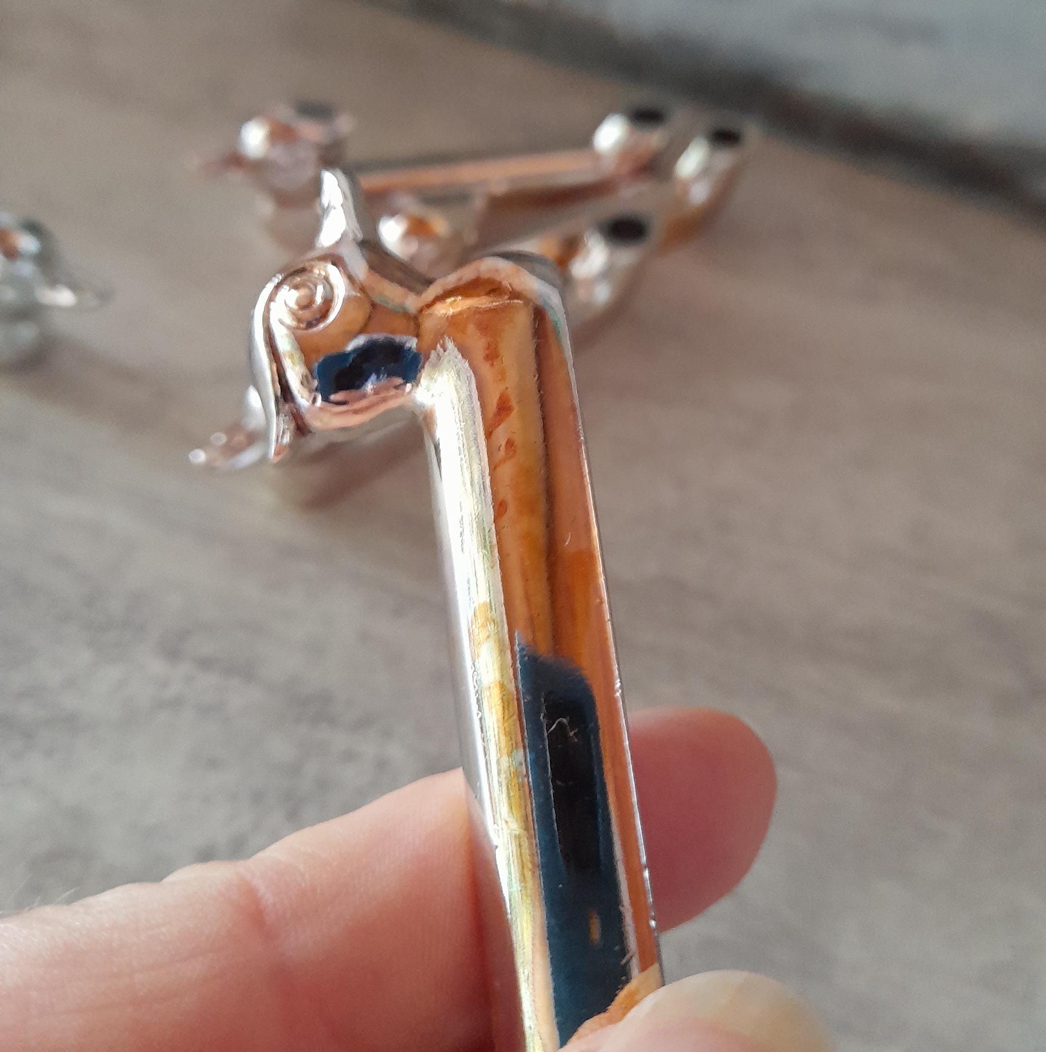 6 porte couteaux, métal argenté, plaqué argent, série de 6, coffrets