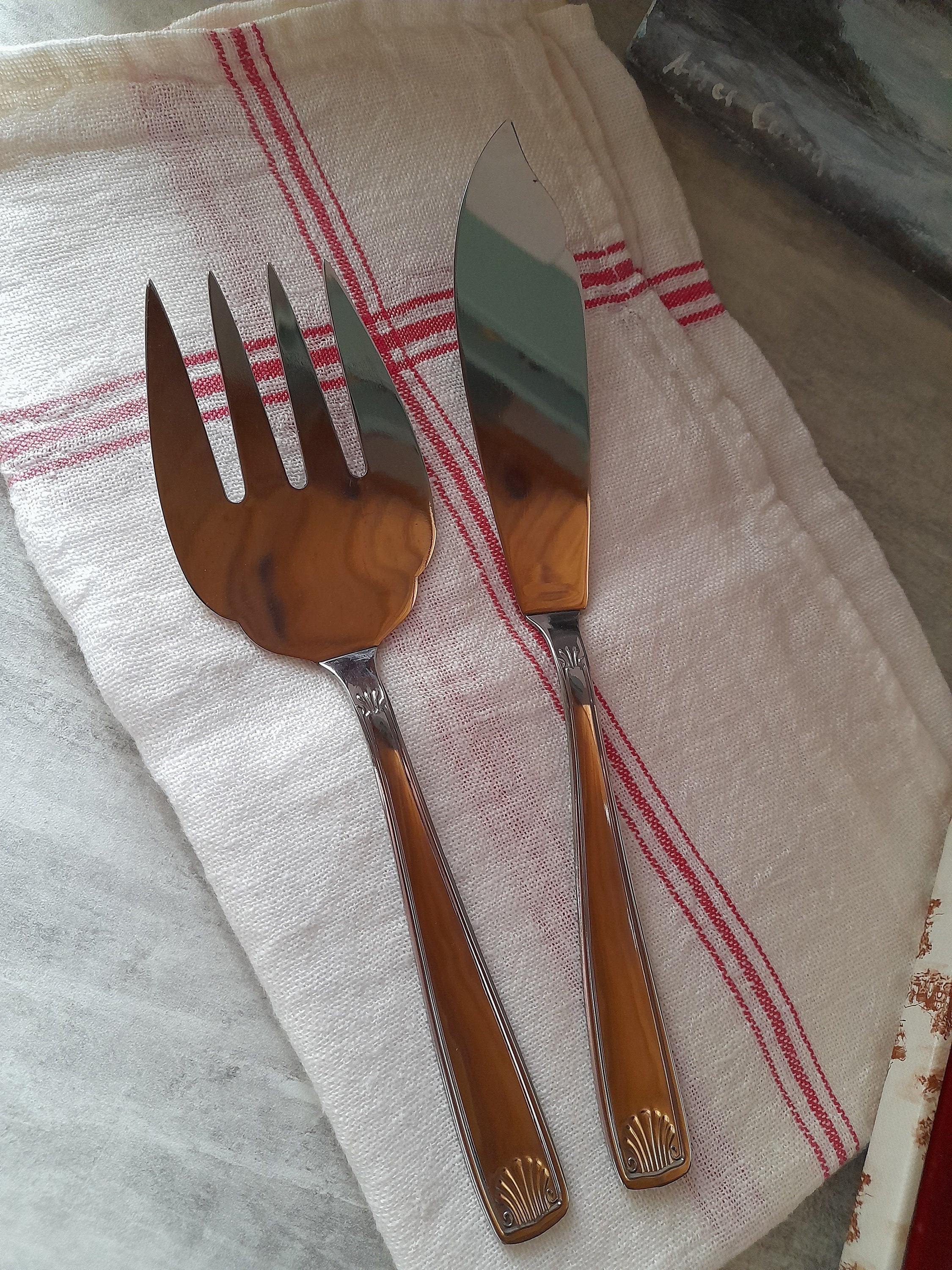 魚用カトラリー - ヴィンテージ フランス製ボックス入り魚用ナイフと