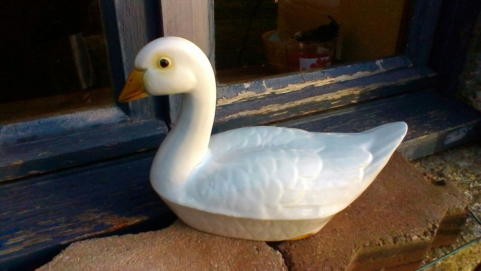 Terrine de Canard Blanc - Français Terrine Glacée Vintage Plat Foie Gras ou Pâté