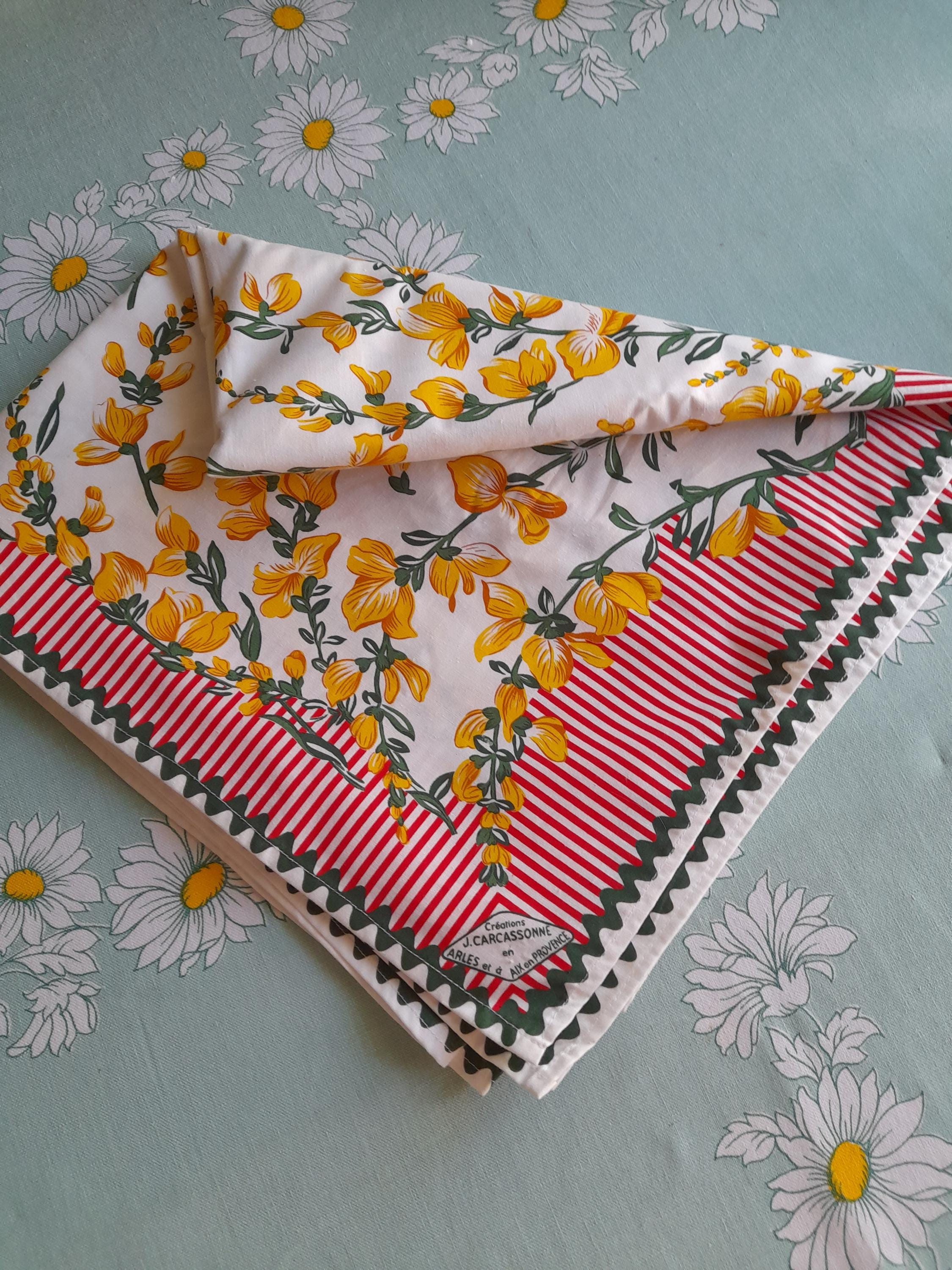 NAPPE PROVENCALE SIGNÉE J. CARCASSONNE PAISLEY ROUGE/VERT 136 X 130 EUR 29,90 - PicClick FR