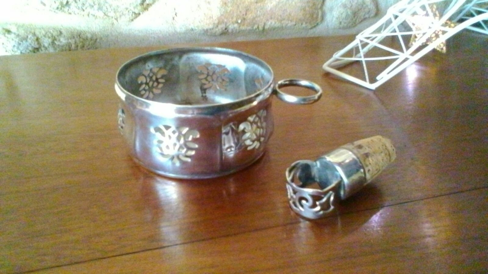 Sous-Verre de Bouteille en Métal Français Décoratif et Liège