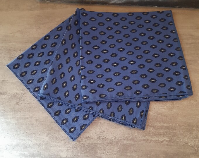 French Country Napkins Lisa Blue and Yellow Napkins Etsy