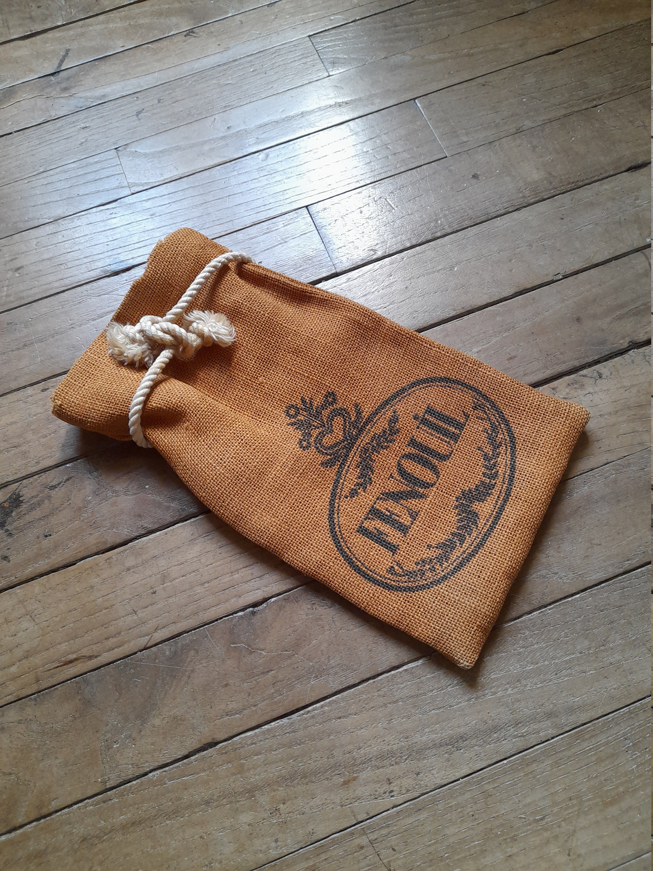 Sac de Fenouil, Petit Sac en Tissu Français, Jute, Hesse, Corde, Design Imprimé, Décor Magasin Cuisi