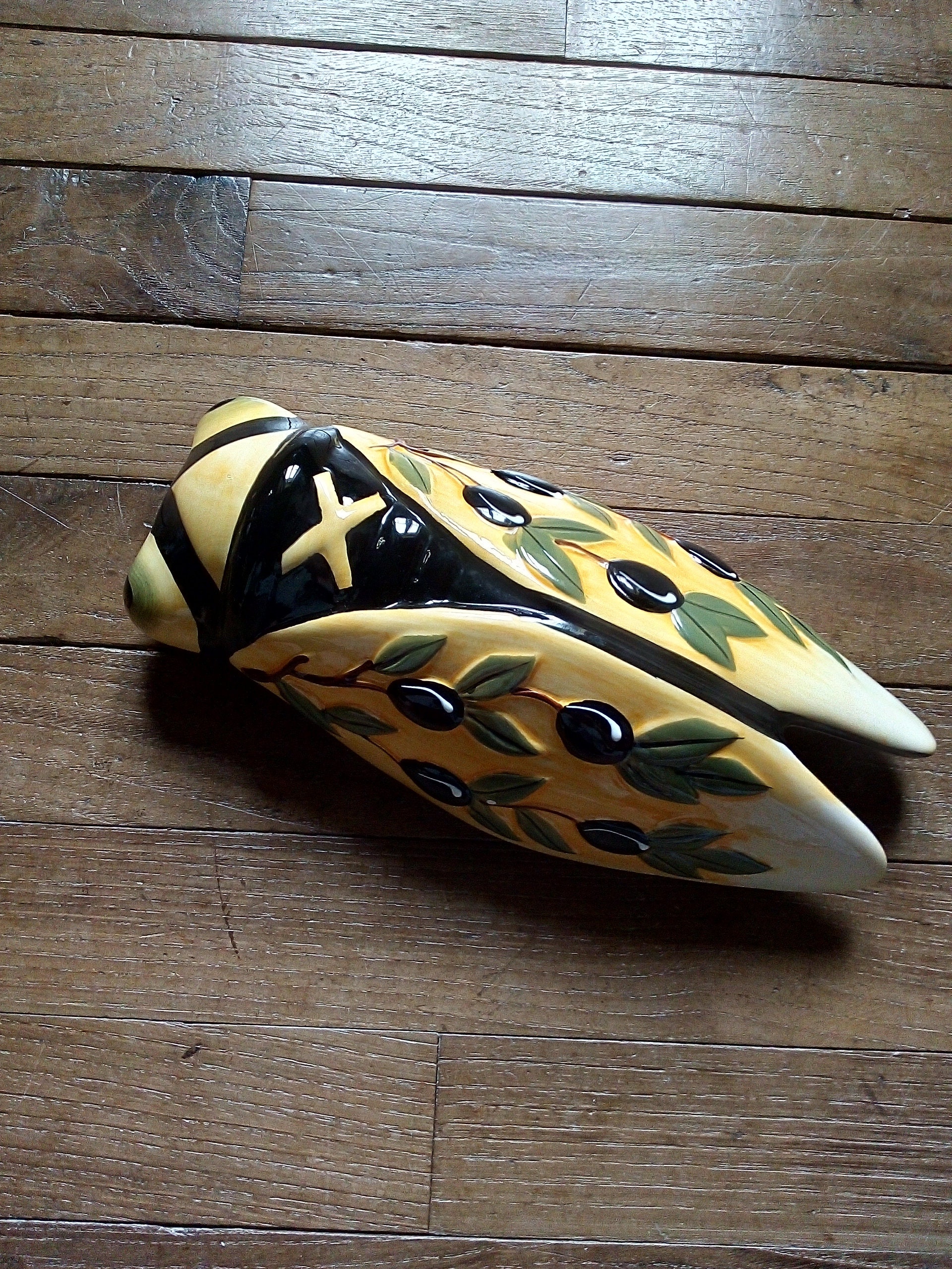 Cigale - Joli Vase/Décoration Murale en Céramique de 30cm Français Décor Mural Provençal Vintage Cig