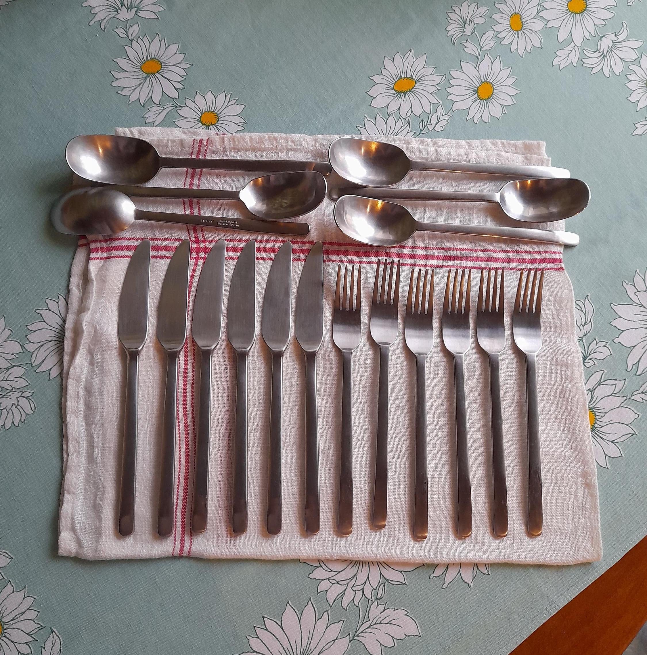 Ikea Data Cutlery, 18 Pieces, Vintage, Cutlery, 6 Knives, 6 Forks