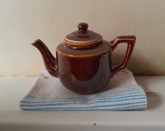 Piccola teiera vintage - Tè per uno - Teiera vintage francese, maiolica