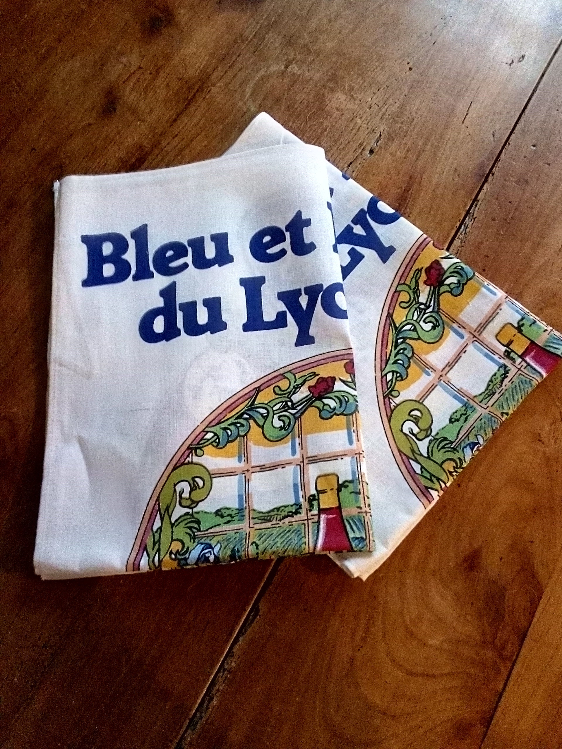 Une Paire de Serviettes Français Thé Vintage, Torchons, Fromage Bleu, Saint Bricet Bleu et Fourme Du