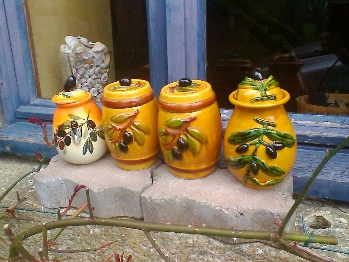 Choisissez-En Un - Pot d'olive Vallauris Pots en Céramique Glacé de Style Provence Décorés Relief Ba