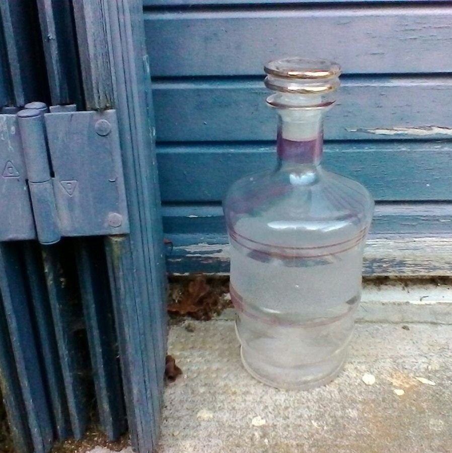 Décaleurs en Verre Granité - Français Carafe Vintage avec Des Reflets Roses