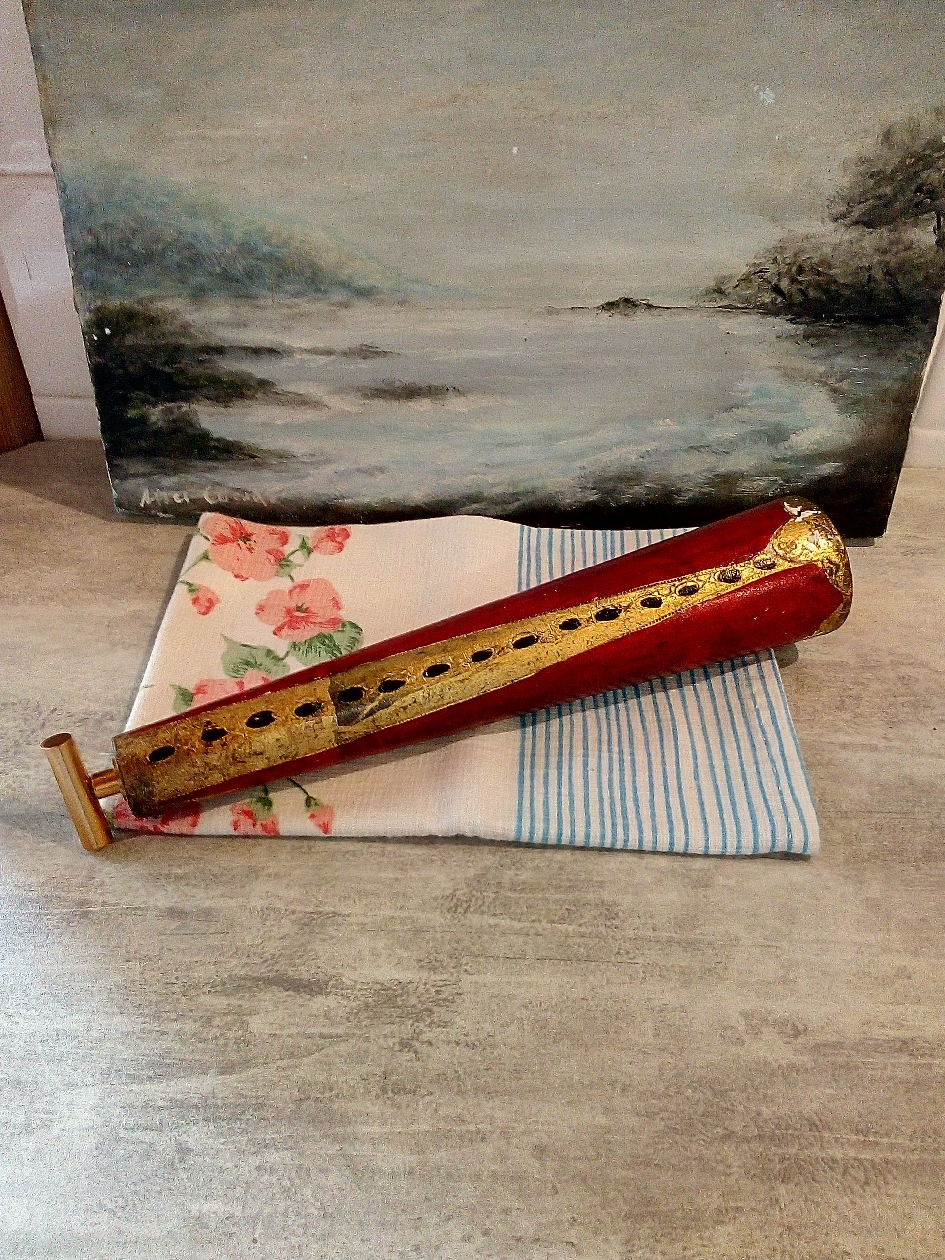 Moulin à Poivre de Style Florentin - Français Moulin Marlux Rouge et Or en État Marche