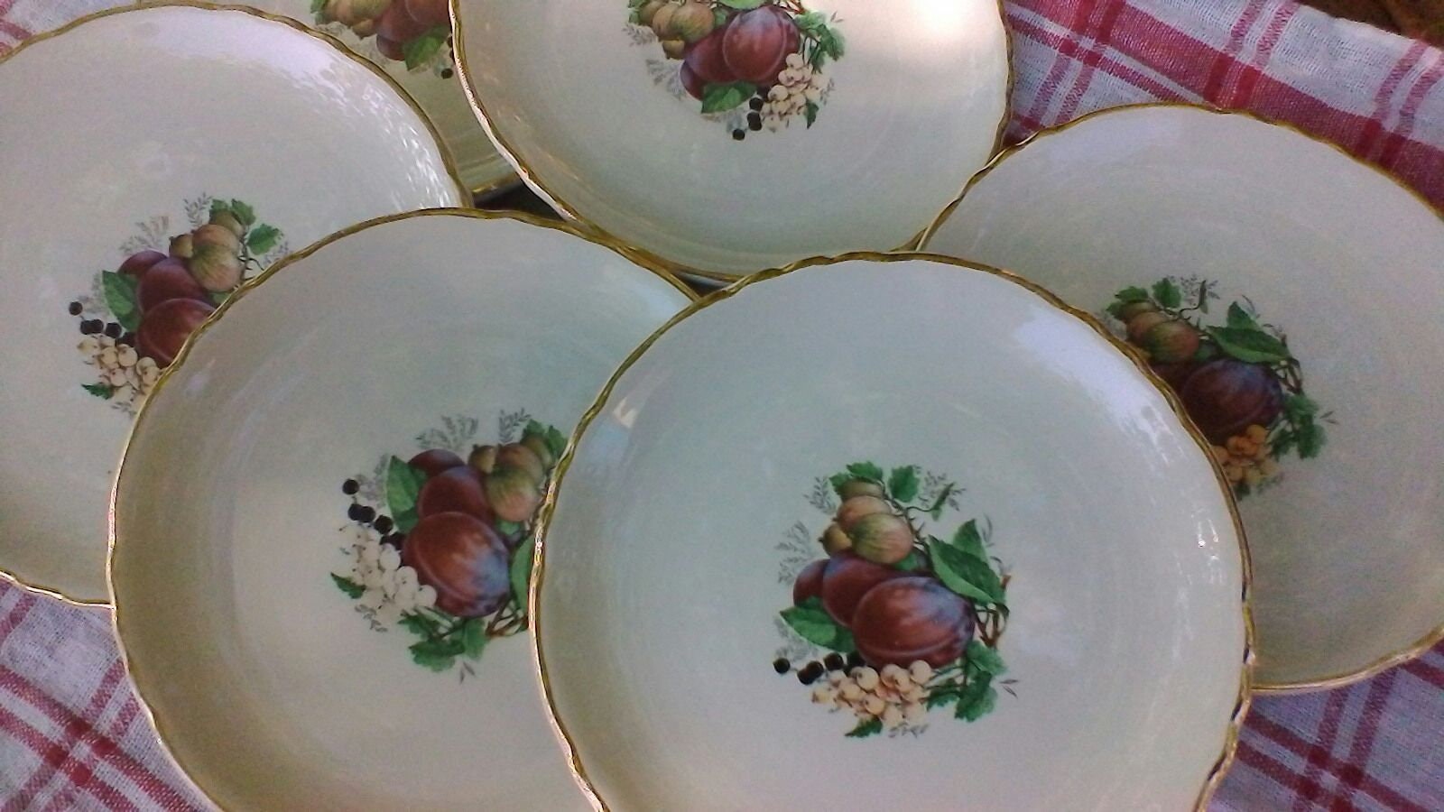 Jolie Ensemble de 6 Assiettes à Dessert - Vintage Français Moulin Des Loups Thé ou Dessert