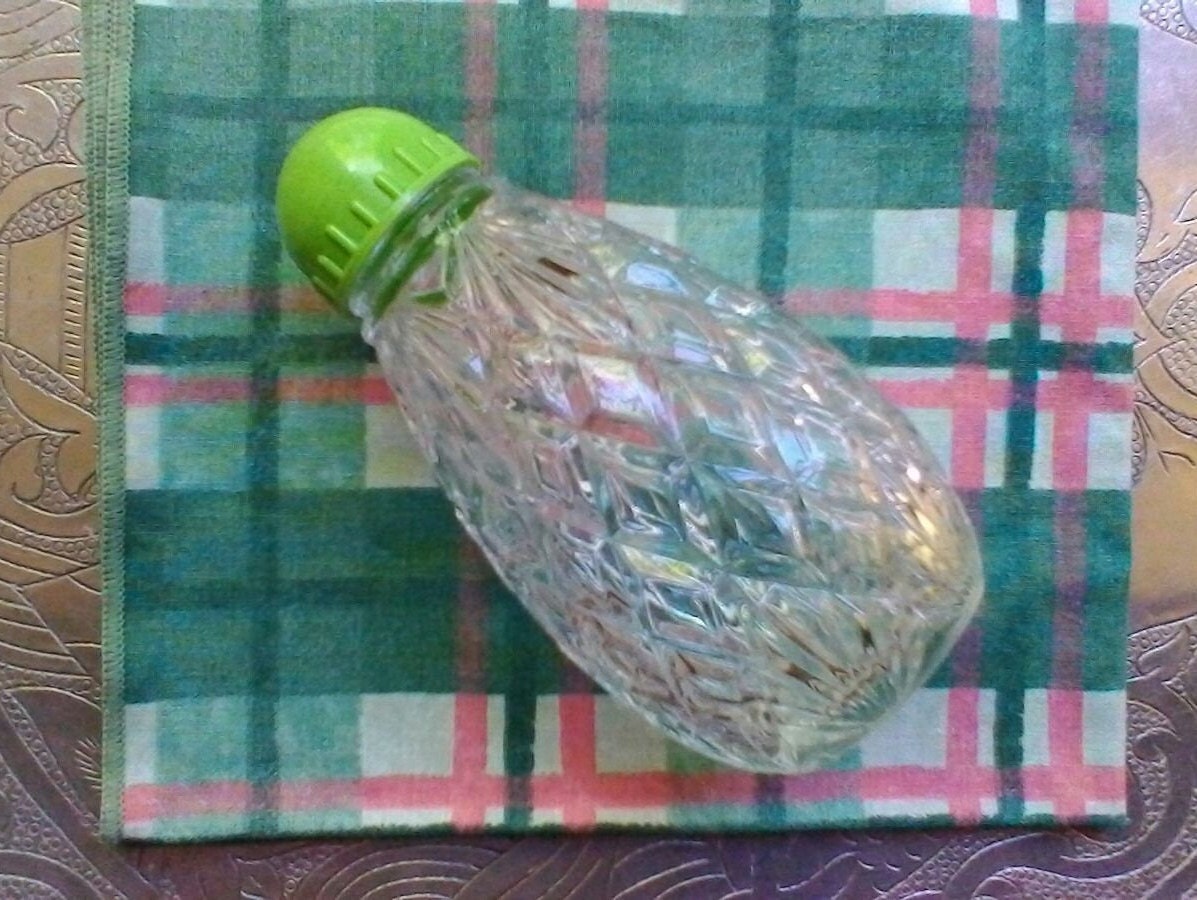 Joli Shaker de Sucre en Verre Cru avec Le Couvercle Vert