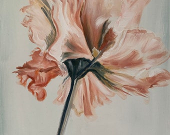 Don't Leave my side - Single flower fine art print of original oil painting