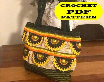 Boho-Chic Crochet Bag Pattern: Handcrafted Elegance for Your Every Adventure! Colored crochet tote, Crochet bag pattern for women, DIY,