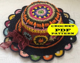 Crochet Hat Pattern for Woman, Easy Crochet Pattern, Crochet Boho Hat, Afghan Hat, Handmade Hat, Summer Hat, Crochet Pattern, DIY