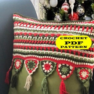Einfaches Häkelanleitung Kissen, Häkelkissen für Weihnachtsdeko, Dekokissen für Weihnachten, Weihnachtsdeko PDF