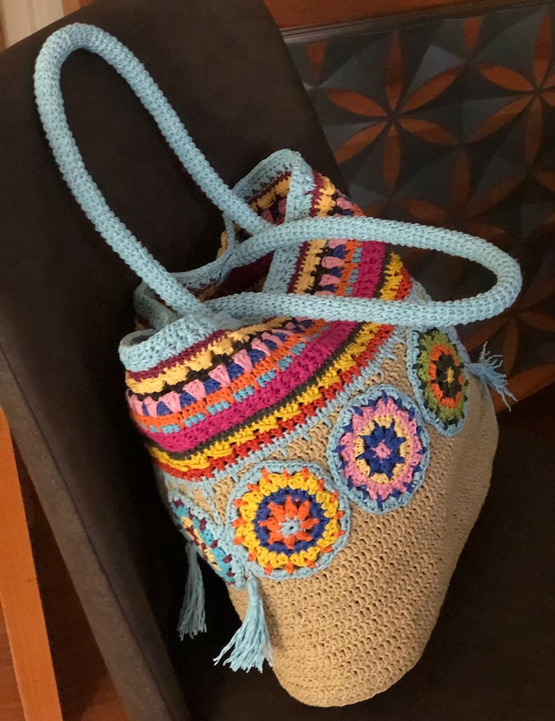Easy Crochet Womens Bag Pattern Granny Square Tote Shoulder - Etsy