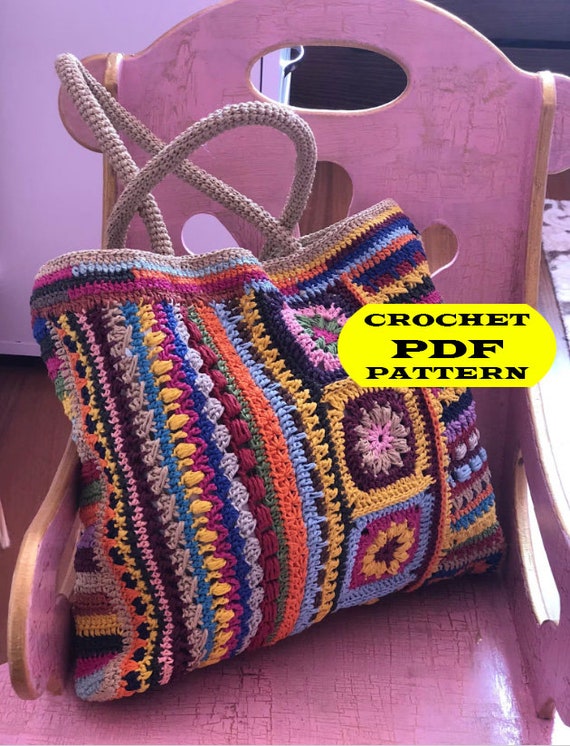 Crochet Bags for Women, Easy Crochet Handbag, Colored Crochet Bag Tote,  Crochet Bag Aesthetic, Crochet Hobo Bag Patterns 