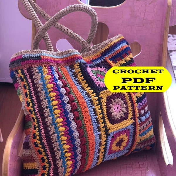 Sacs au crochet pour femmes, sac à main au crochet facile, sac fourre-tout au crochet coloré, esthétique de sac au crochet, modèles de sac hobo au crochet