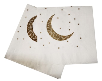 Zaffron Ramadan and Eid Crescent Moon Party Napkins (Pack of 20)