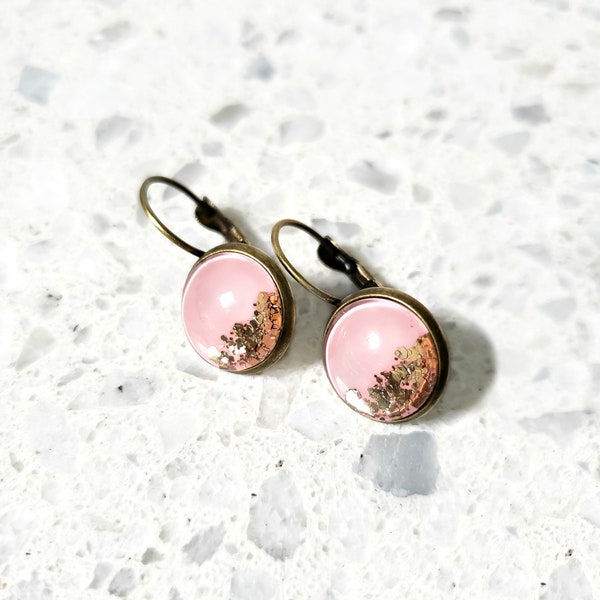 French hook earrings - half glitter - choose your color - lever back - lead and nickel free - hypoallergenic - Sarah Collection