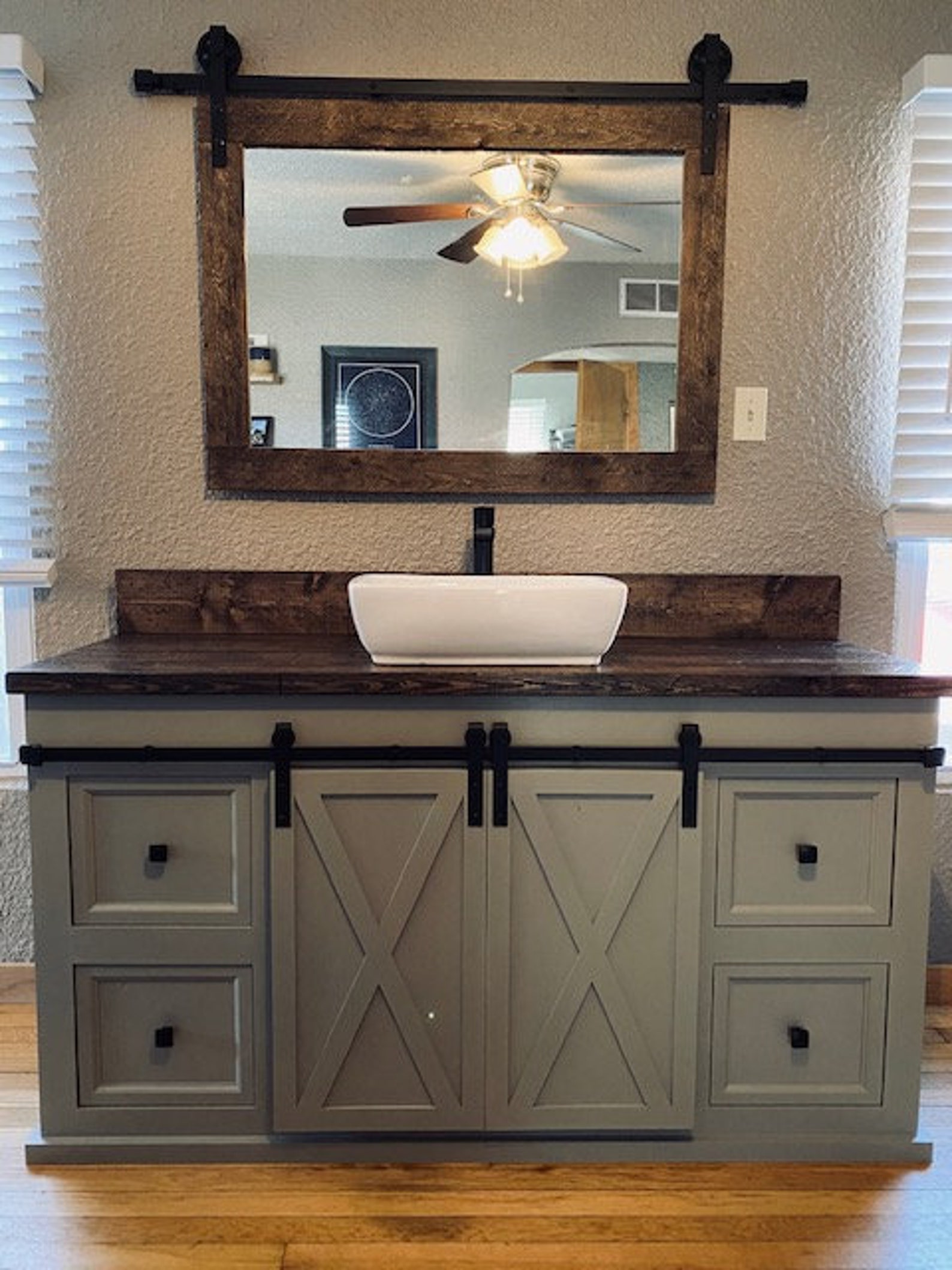 Barn Door Bathroom Vanity Free Shipping Etsy Barn Door Bathroom Vanity Free Shipping Etsy