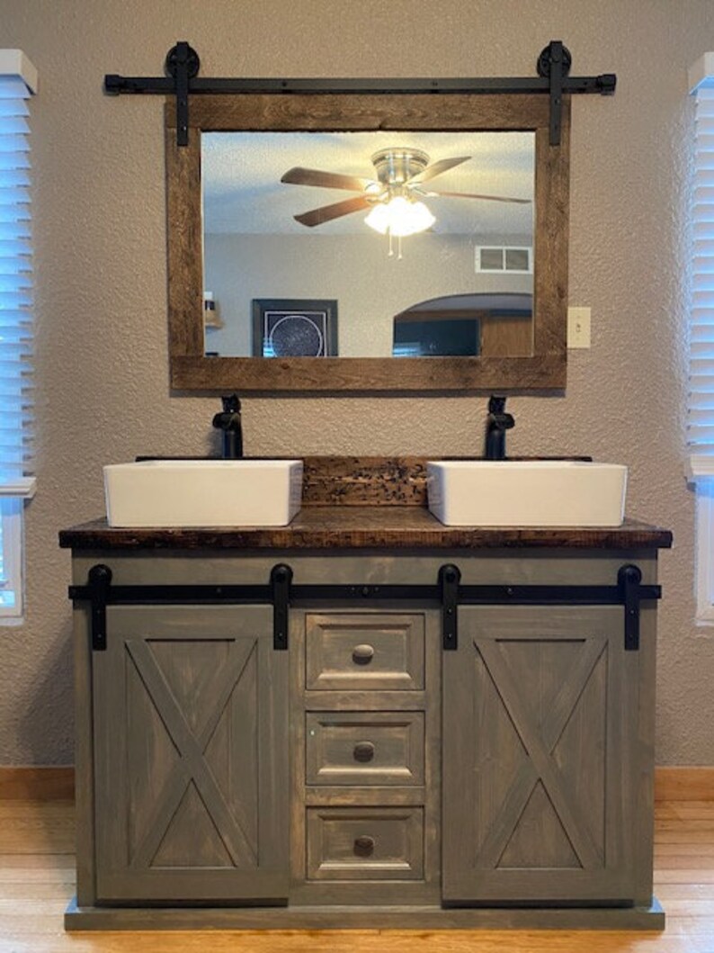 Barn Door Bathroom Vanity Free Shipping Etsy