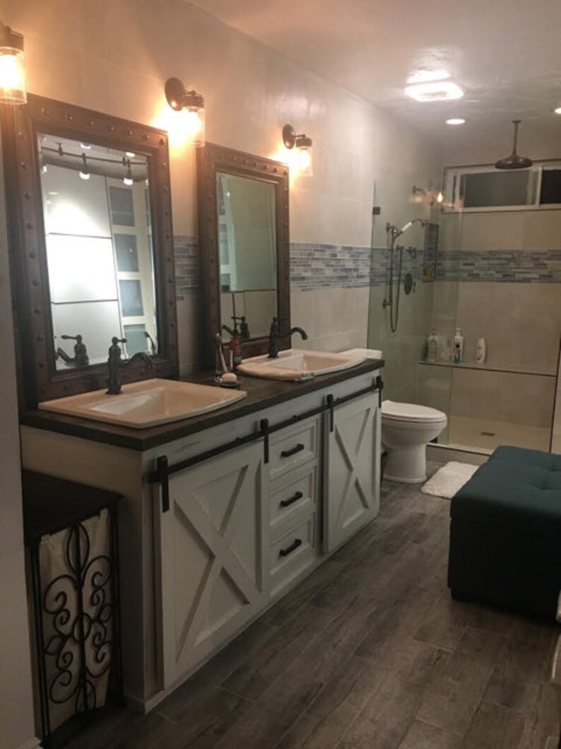 Barn Door Double Vanity Free Shipping Etsy