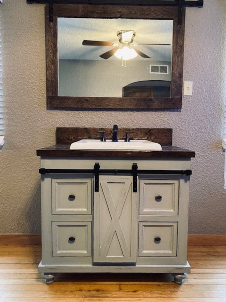 Barn Door Bathroom Vanity Free Shipping Etsy