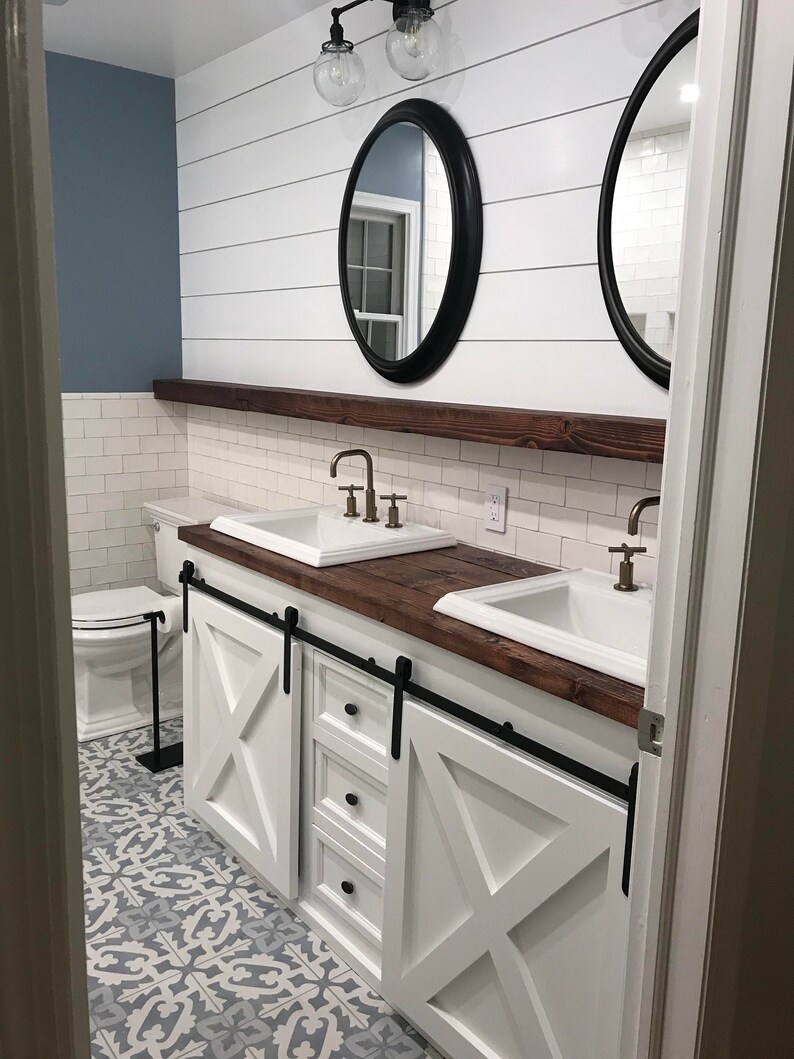 Barn Door Double Vanity Free Shipping Etsy Barn Door Double Vanity Free Shipping Etsy