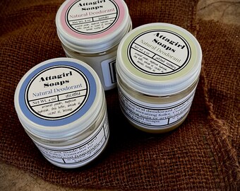 Natural Deodorant, aluminum and baking soda free, Vegan